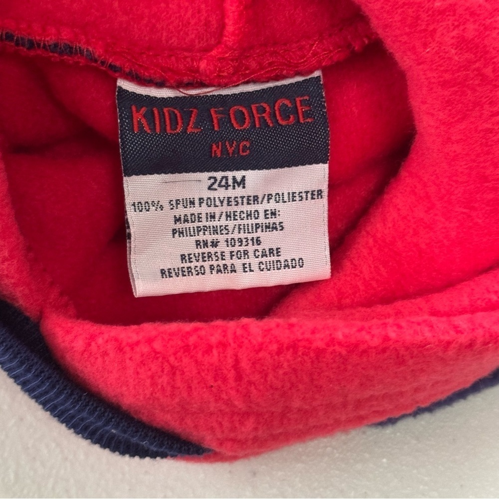 Kidz Force NYC 24 Months "My Football" Red Blue Fleece Pajama Set Loungewear - Picture 7 of 13